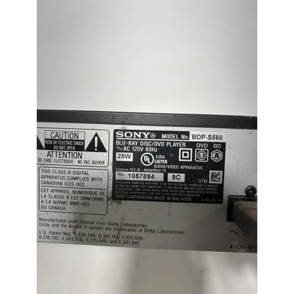 Sony BDP-S560 Blu-Ray Player